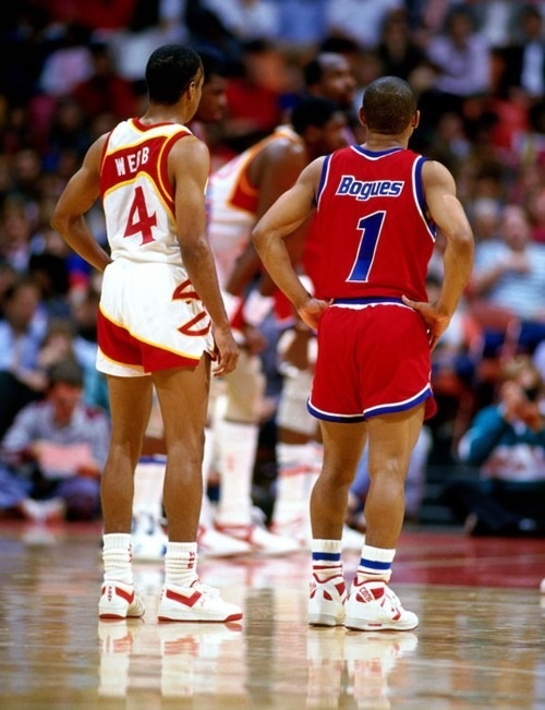 Spud Webb in Pony and Muggsy Bogues in Converse