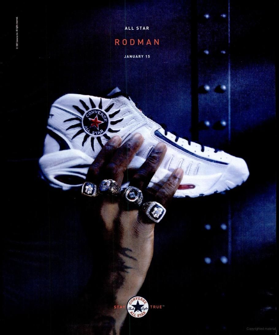 Converse All-Star Rodman 4 Championship Rings Ad, 1997.