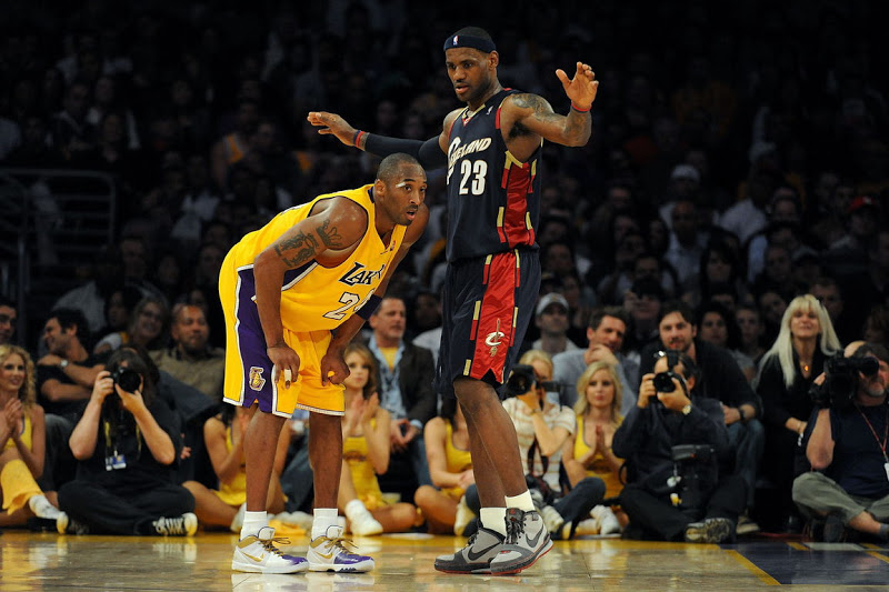 Kobe in Nike Kobe IV "MLK" and LeBron in Nike LeBron VI "Los Angeles"