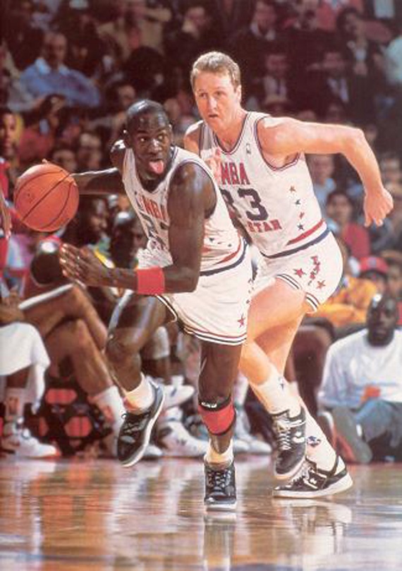 Michael Jordan Larry Bird 1988 All-Star Game