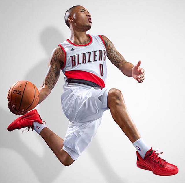 Damian Lillard in adidas Lillard 1 "Rose City"