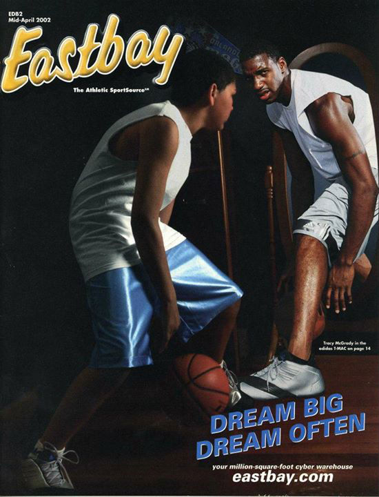 Eastbay Catalog Cover featuring Tracy McGrady in the T-Mac 1