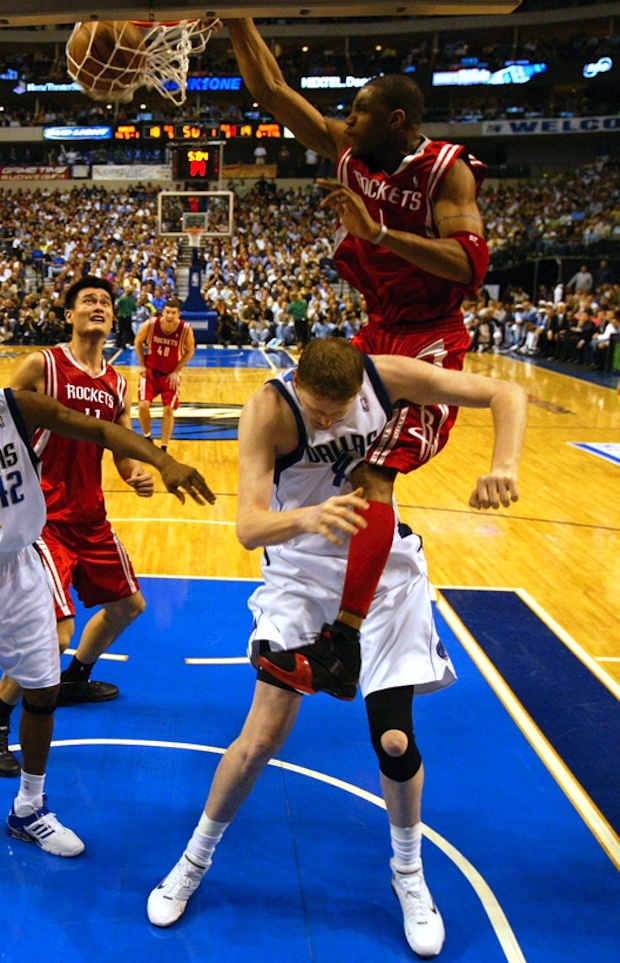 Tracy McGrady Dunks on Shawn Bradley wearing the adidas T-Mac 5