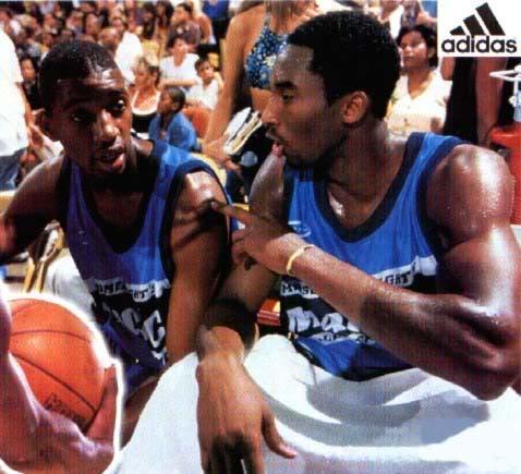 Tracy McGrady and Kobe Bryant at the adidas ABCD Basketball Camp