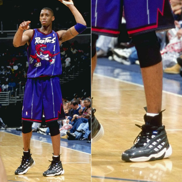 Tracy McGrady wearing the adidas Silk in 1999