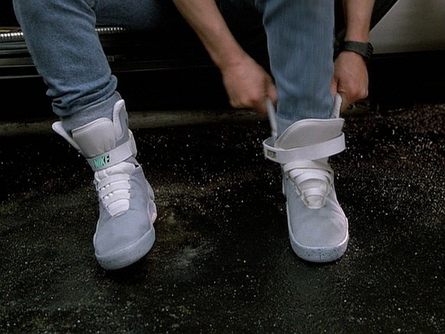 Michael J Fox and his self-lacing Nike Ari Mags from Back To The Future II