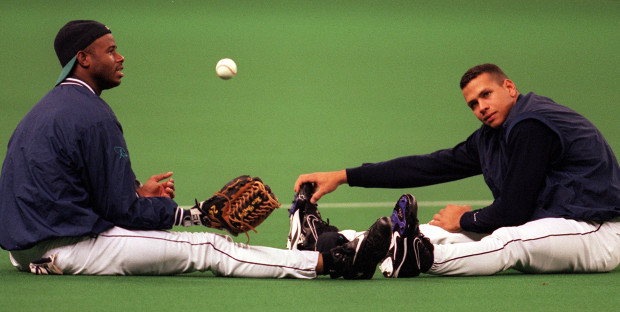 Ken Griffey Jr in Nike Air Max Griffey III, Alex Rodriguez in Nike Cleats