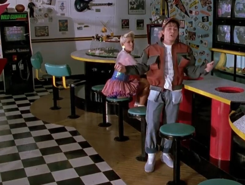 Marty McFly Jr. Nike MAG in Cafe 80s - Back To The Future II