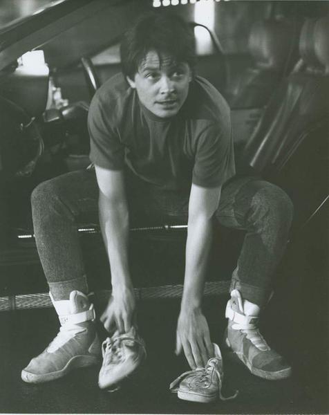 Marty McFly swapping sneakers