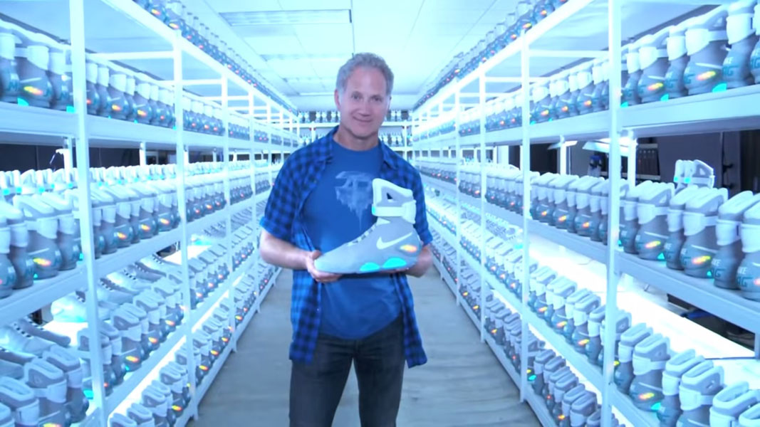 Tinker Hatfield holding 2011 Nike MAG