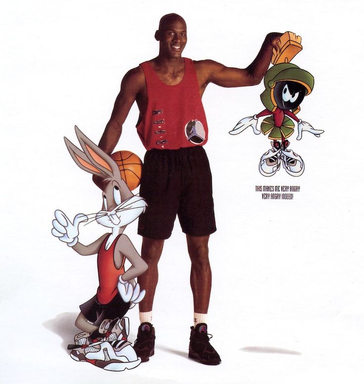 Michael Jordan in Air Jordan 8 "Aqua", Bugs Bunny and Marvin the Martian in Air Jordan 8 "Hare"