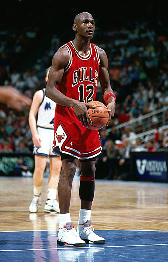 Michael Jordan wearing jersey #12