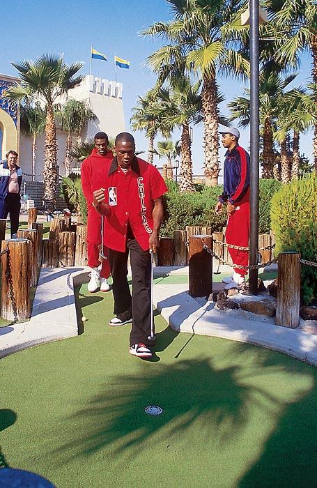 Michael Jordan playing mini golf