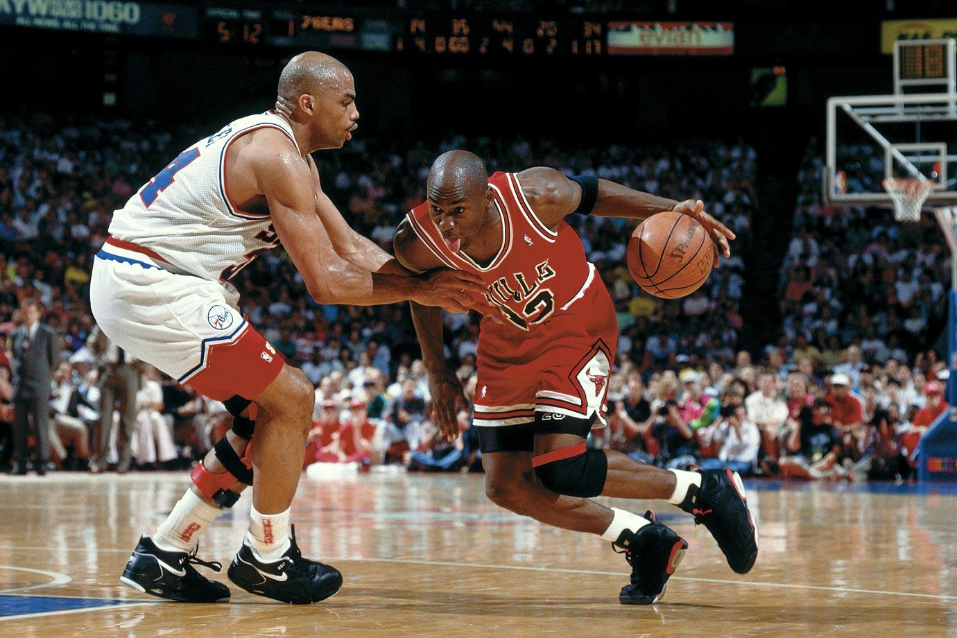 Nike Air Jordan 6 Infrareds worn by Michael Jordan against Charles Barkley and the 76ers
