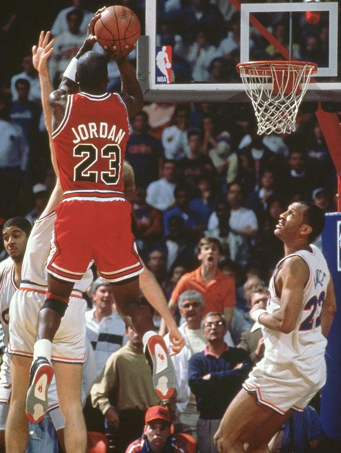 Michael Air Jordan Photos - The Shot Over Craig Ehlo (Cavaliers) in the Air Jordan 4