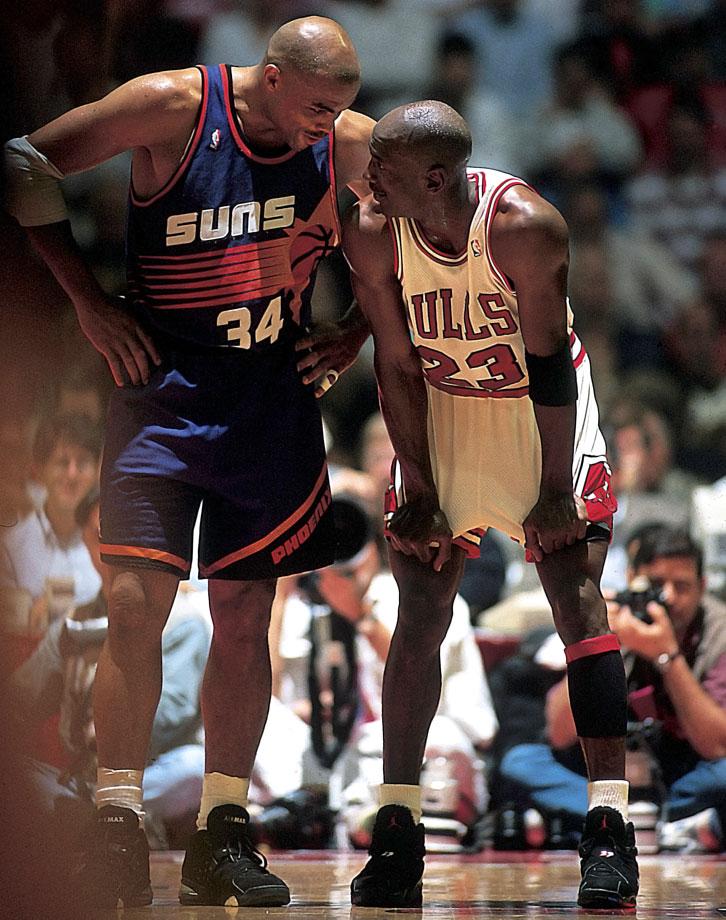 Air Jordan 8s worn by Michael Jordan against Charles Barkley and the Suns