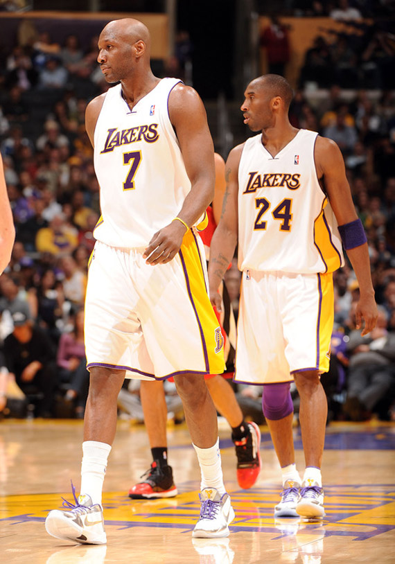 Lamar Odom and Kobe Bryant in NIKEiD Zoom Kobe 5 "Kid Hollywood"